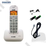 Vezetékes hordozható Maxcom MC6800 ergonomikus vezeték nélküli otthoni telefon fehér (nagy nyomógombok)